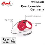 Flexi Classic Cord Extra Small 3m Up to 8kg Red