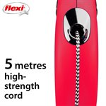 Flexi Classic Cord Medium 5m Up to 20kg Red