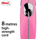 Flexi Classic Cord Medium 8m Up to 20kg Pink
