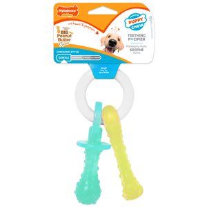Nylabone Puppy Chew Teething Pacifier Peanut Butter Small