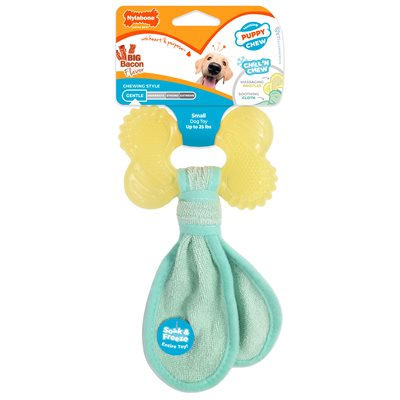 Nylabone Puppy Chew 2-in-1 Teething Freezer Bone with Cloth Small