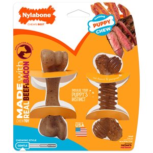 Nylabone Puppy Chew Groove Bone & Femur Bone Small 2CT