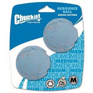 CHUCK IT! Balle Recyclé Rebondissant Moyenne Paquet de 2 Compatible avec Lance-Balles