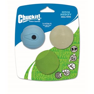 CHUCK IT! Launcher Compatible Fetch Medley Variety Small 3-Pack