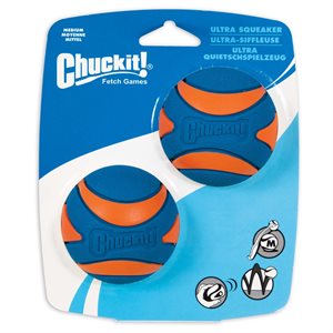 CHUCK IT! Balle Ultra avec Couic Moyenne Paquet de 2