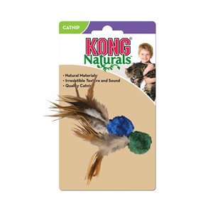 KONG Cat Natural Crinkle Ball w / Feathers