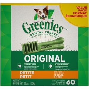 Greenies Gâteries Dentaire pour Chiens Emballage Valeur 36oz Petit