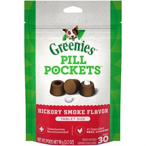 Greenies Pill Pockets Dog Hickory Smoke 3.2oz Tablet