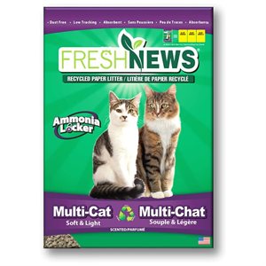 Pestell Fresh News Litière pour Plusieurs Chats en Papier Recyclé 25 LB