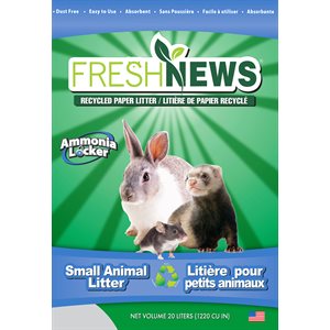 Pestell Fresh News Litière Granulée pour Petits Animaux en Papier Recyclé 20 L