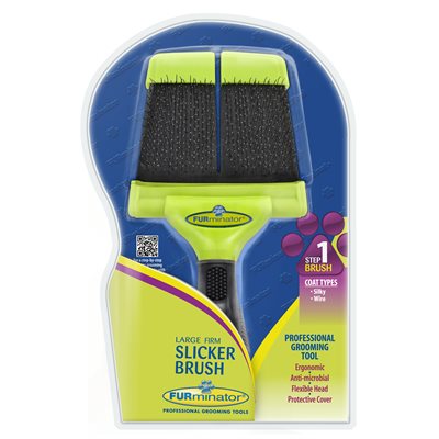 FURminator Large Firm Slicker Brush for Dogs English Only Packaging