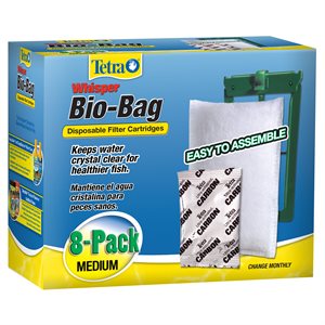 Tetra Whisper Bio-Bag Cartridge Medium Unassembled 8-Pack