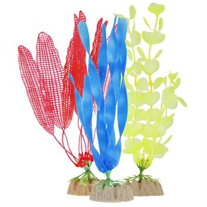 Spectrum Brands GloFish Plant Multipack Blue Red Yellow 3 Count