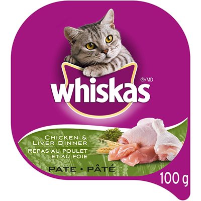 Whiskas Chat Adulte Pâté de Poulet & Foie 24 / 100g