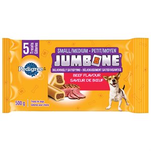 Pedigree Jumbone Dog Treats Small / Medium Beef Flavor 500g 5-Pack