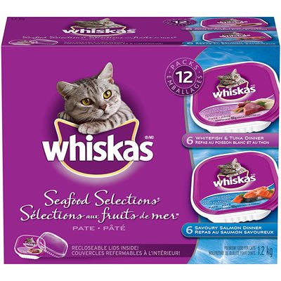 Whiskas Adult Cat Pâté Salmon / Tuna & Whitefish Multipack 2x6 / 100g