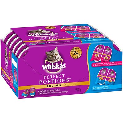 Whiskas Chat Adulte Perfect Portions Fruits de Mer Emballage Varié 2x12 / 75g