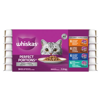 Whiskas Perfect Portions Chunks in Gravy Variety Pack 3 / 24PK