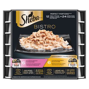 Sheba Bistro Perfect Portions Poulet & Saumon Emballage Varié 2x12 / 75g