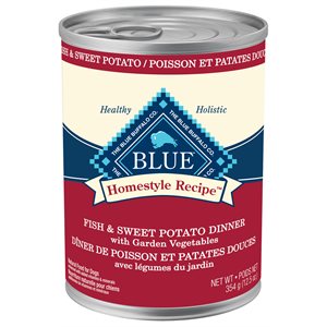 Blue Homestyle Recipe Dîner de Poisson, Patates Douces Chien Adulte 12 / 12.5oz