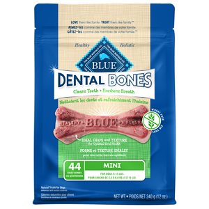 Blue Buffalo Dental Bones Dog Treats Mini Size 12oz