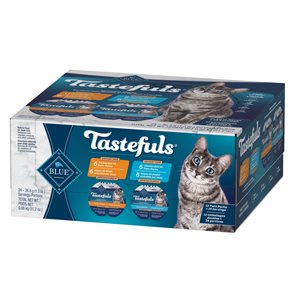 Blue Buffalo Tastefuls Spoonless Singles Cat Chicken / Turkey Entrée Pate 12 / 2.6oz Variey Pack