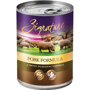 Zignature Formule Limité d'Ingrédients Porc Sans Céréales pour Chiens 12 / 13 oz