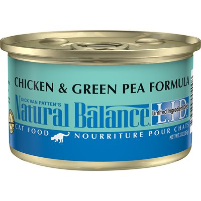 Natural Balance Cat LID Chicken & Green Pea Formula Cans 24 / 3oz
