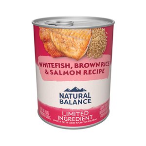 Natural Balance Dog LID Whitefish, Brown Rice and Salmon Recipe 12 / 13oz