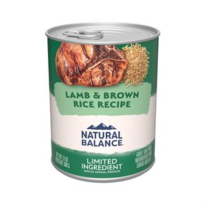 Natural Balance Dog LID Lamb & Brown Rice Formula Cans 12 / 13oz