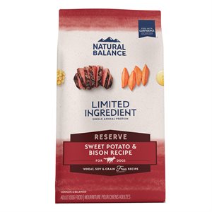 Natural Balance Reserve Sweet Potato & Bison Formula Dry Dog Food 22LB