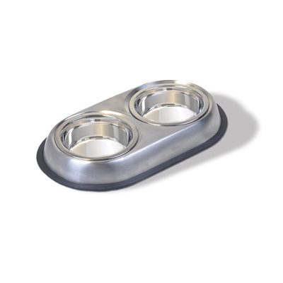 Vanness Stainless Steel Non-Skid Double Dish 2 x 8oz