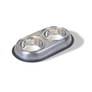 Vanness Stainless Steel Non-Skid Double Dish 2 x 8oz