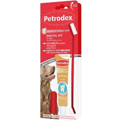 Sergeant's Petrodex Natural Dental Kit Toothpaste 2.5oz & Brushes 3 Count