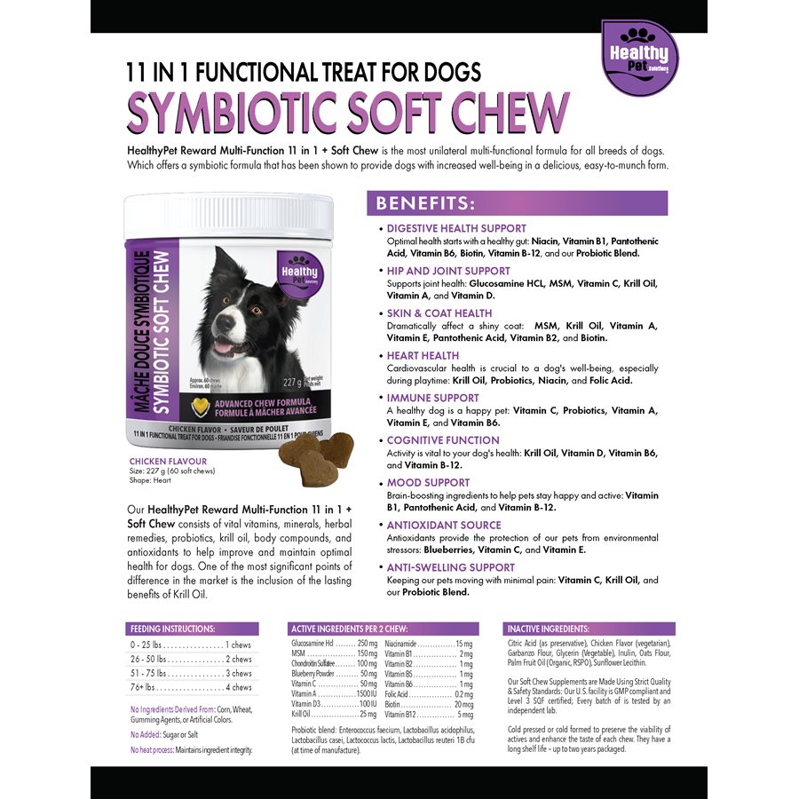 Healthy Pet Solutions Symbiotic Soft Chews 11-in-1 227g